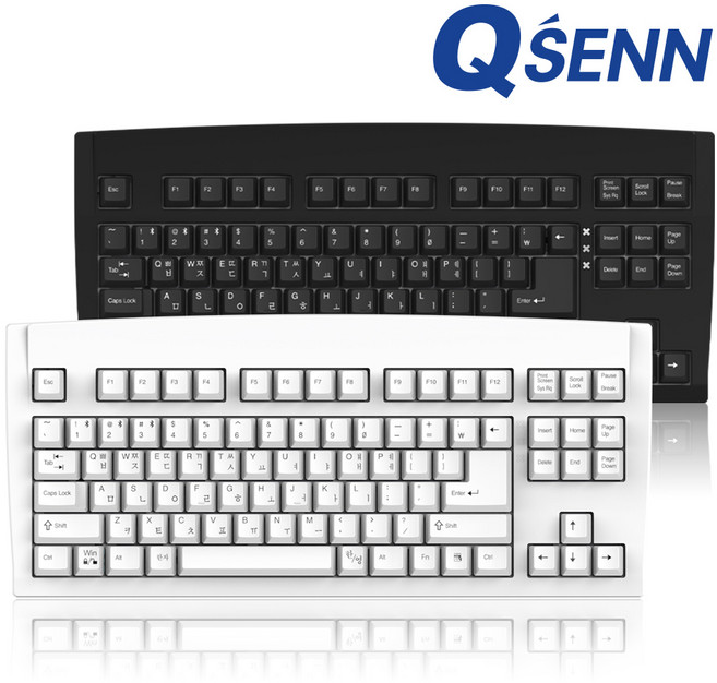 큐센 ABS 풀윤활 가스켓 유무선 기계식 키보드, 블랙, QSENN SEM-DT35 89, 하이무 바다소금