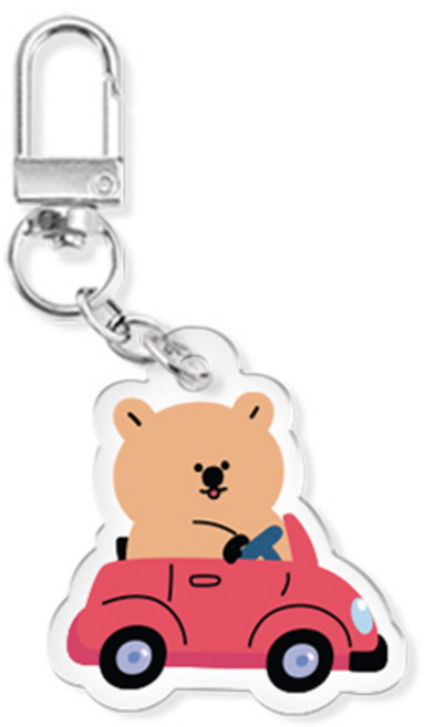 쿼카 시리즈 에어팟 버즈 열쇠고리 아크릴 키링, 쿼카여름휴가_드라이브, 1개