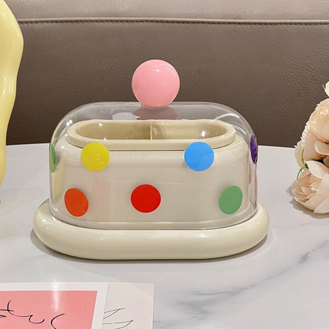 거와스 대용량 투명 요지 면봉 수납함, 핑크, 1개