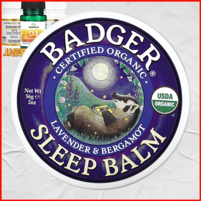 배저 유기농 슬립 밤 라벤더 베르가못 56g 미국내수 Badger 뱃저, 1개 - 쿠팡