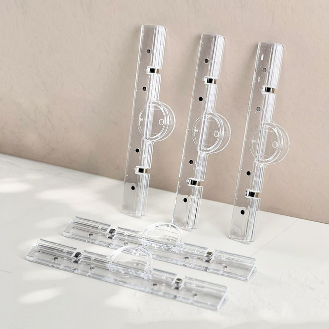 4+1 이지유 마그네틱 메모 클립 바 자석 냉장고 페이퍼 집게 현관문 서류집게 A4, 5개, 투명