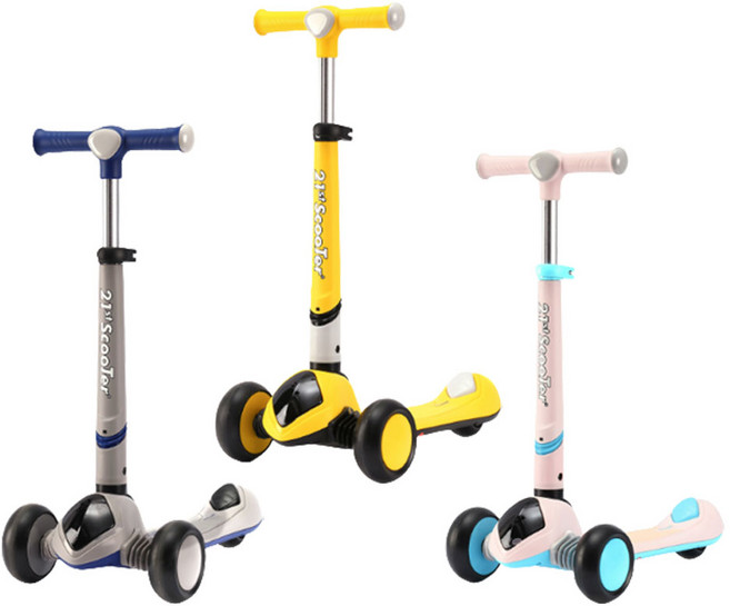 21세기 21st Jupiter 주피터 킥보드 LED 세발스쿠터 킥보드 유아동용, 주피터_딸기우유핑크, 1개