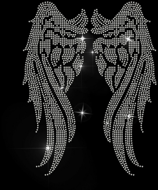 1세트 핫픽스모티브 옷리폼 스톤 큐빅 부자재 의류DIY - 날개 210x297mm, 투명색, 1개