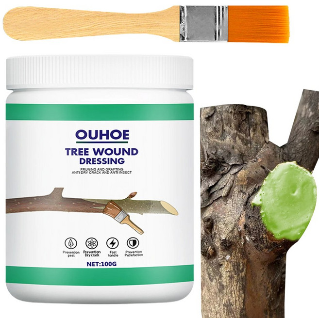 나무 접목 분재 절단 페이스트 도말제 식물 전정 실러 브러시 포함, 1개