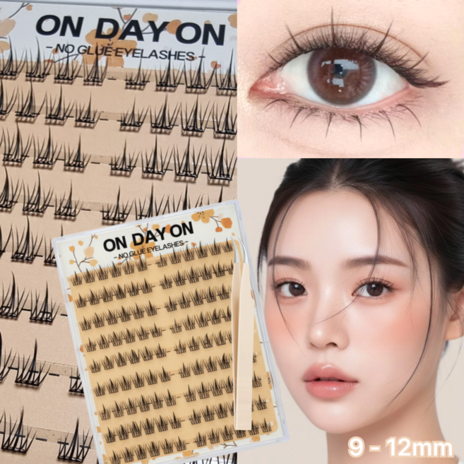 온데이온 노글루 인조 속눈썹 풀필요없는 10-12mm 대용량 120P, 1개, 선플라워