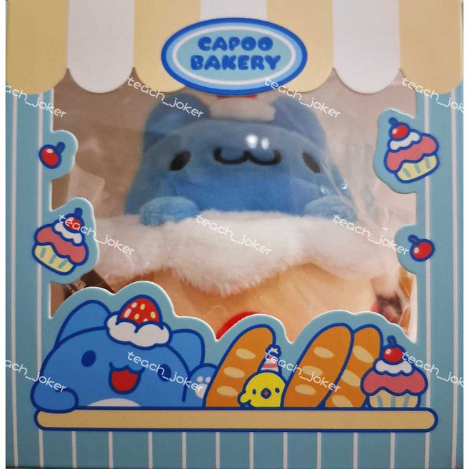 CAPOO BAKERY 貓貓蟲咖波 生日蛋糕絨毛娃娃 可愛玩偶擺飾 節慶禮物, 1個, 藍色