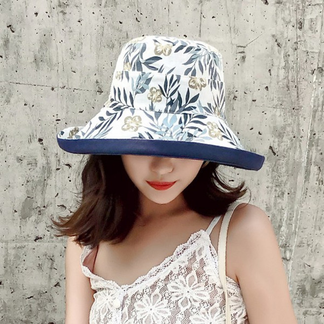 보슈 꽃 플라워 디자인 여자모자 여름 챙모자 사파리 등산 자외선차단 넓은챙 양면모자