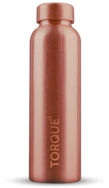 Torque 963.9g(34온스) 음료용 순수 구리 물병 | 아유르베다 해머드 물병 누출 방지 뚜껑 | 요가 피트니스를 위한 대형 수제 구리 용기