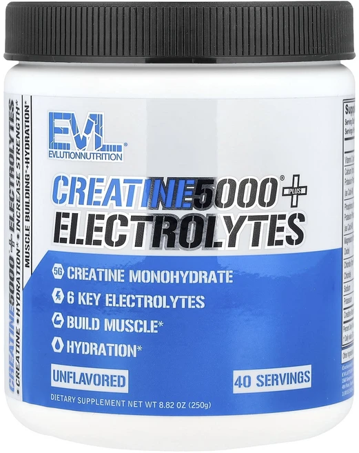 효과가 좋은 EVLution Nutrition Creatine5000® 플러스 전해질 무맛 250g(8.82oz) 최저가격, EVLutionNutritionCreatine5000플, 250g, 1개 - 쿠팡