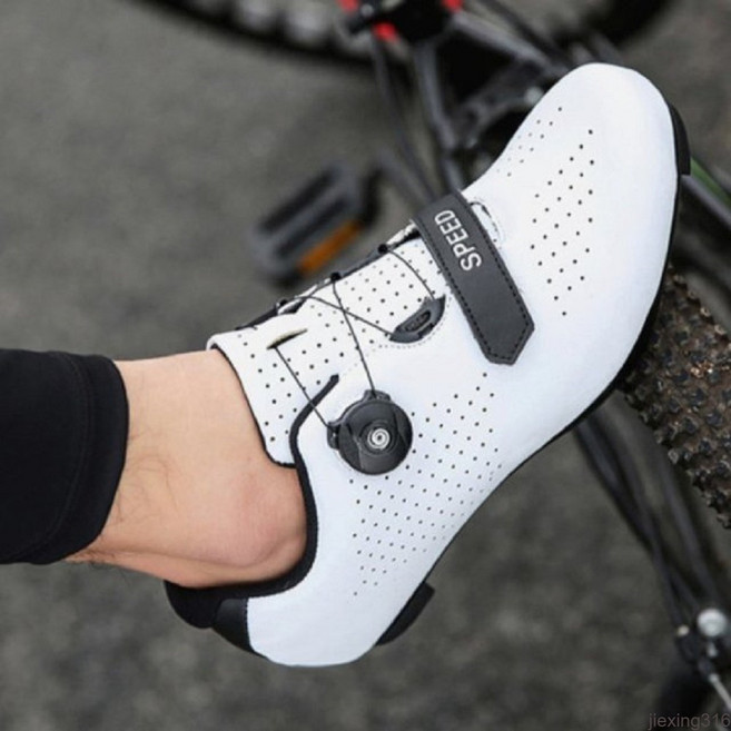 (당일국내배송) 타보 다이얼 평페달슈즈 자전거신발 - 스피닝슈즈 실내자전거 신발, 화이트, 265