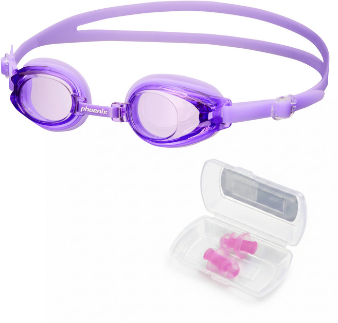 피닉스 아동용 노미러 수경 PN-509J(+귀마개 증정), 1세트, 바이올렛