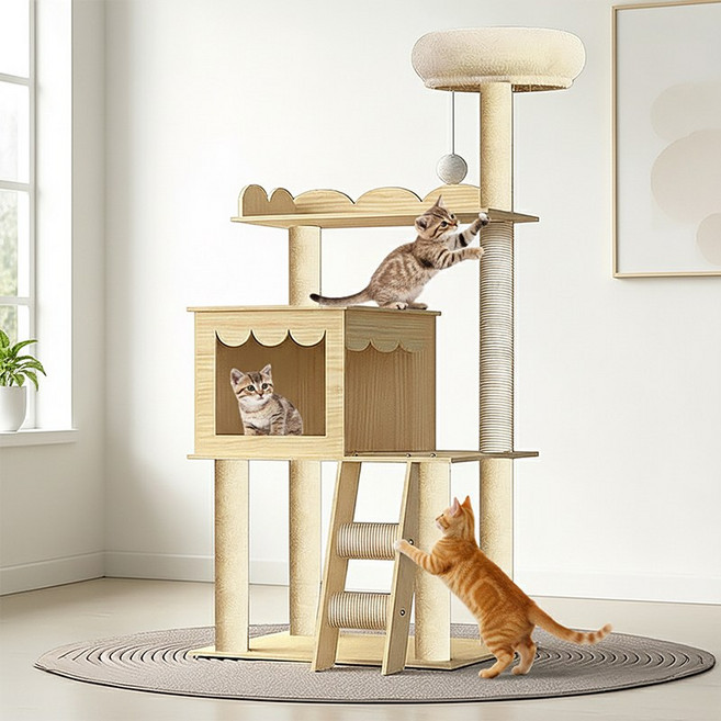 옌타 다기능 튼튼한 실내용 캣타워 세트, 1세트, B37