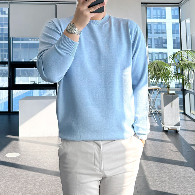 룩플레인 부드러운 워셔블 비스코스 헤라시 라운드 니트 20color