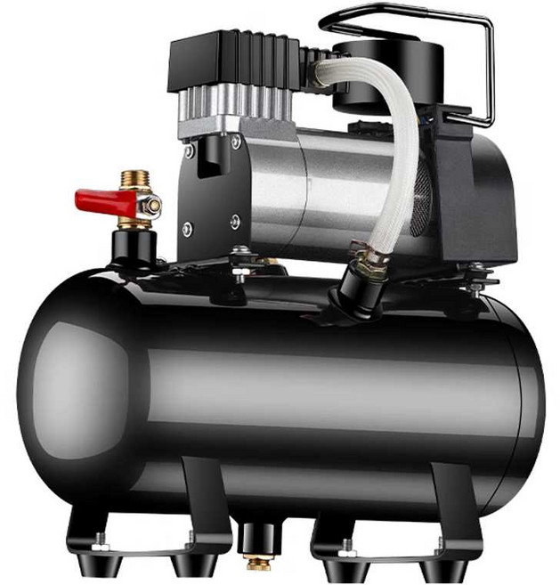 자동차 공기 펌프 압축기 소형 고압 휴대용 타이어 에어 차량 컴프레셔 주입, 220V/12V 단일 2.5L 공압공구, 1개