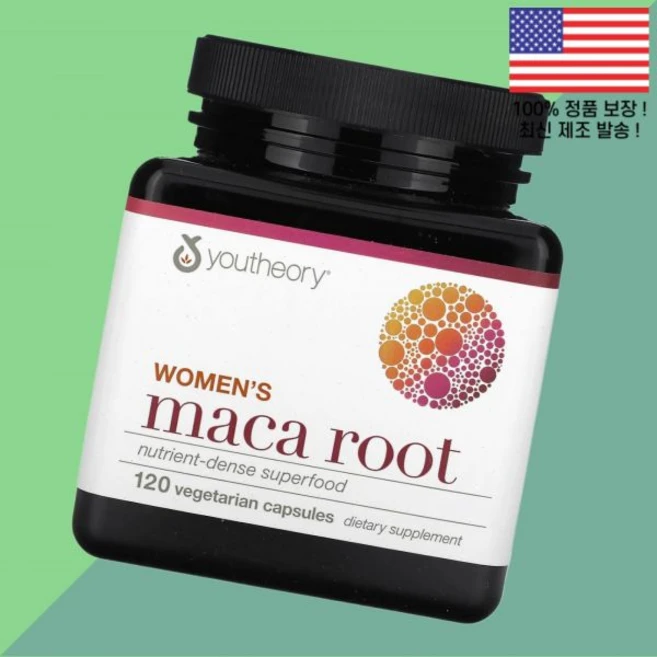 유테리 우먼 여성 여자 마카 뿌리 루트 식물성 베지캡슐 120정 500mg Youtheory Women's Maca Root 120 Vegetarian Capsules per, 1개 - 쿠팡