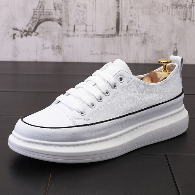 jacq 劉德華同款 麥昆 小白鞋 厚底增高休閒運動板鞋 白色