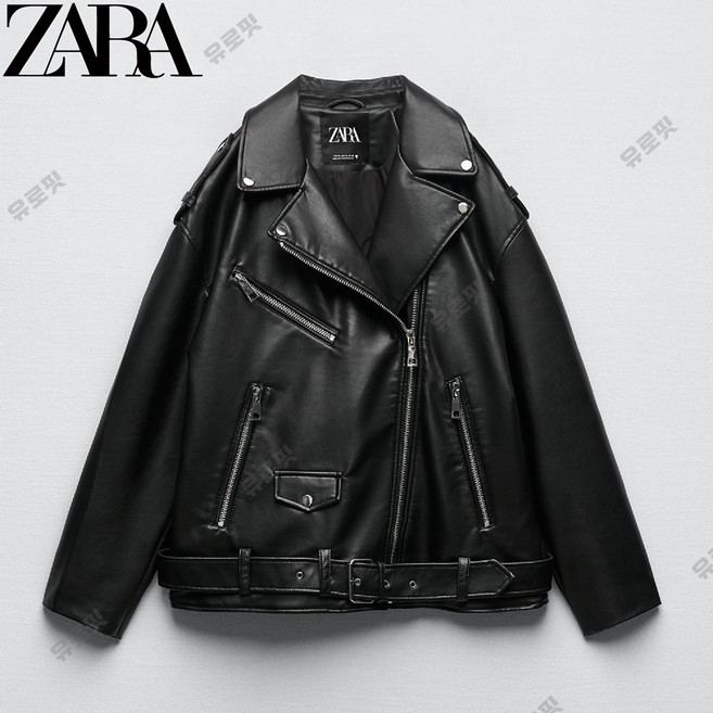 ZARA 자라 에코 레더 오버사이즈 바이커 라이더 가죽자켓