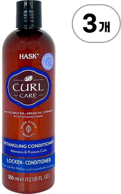 하스크 컬 케어 컨디셔너 HASK Conditioner Curl Care 355ml, 3개 - 쿠팡