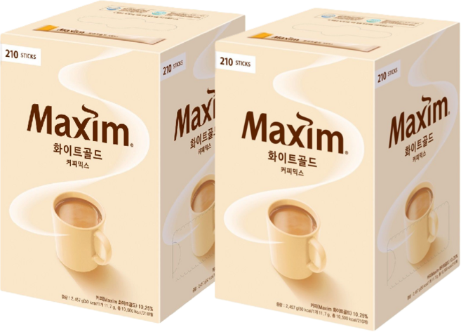 동서 맥심 화이트골드 커피믹스, 11.7g, 210개입, 2개