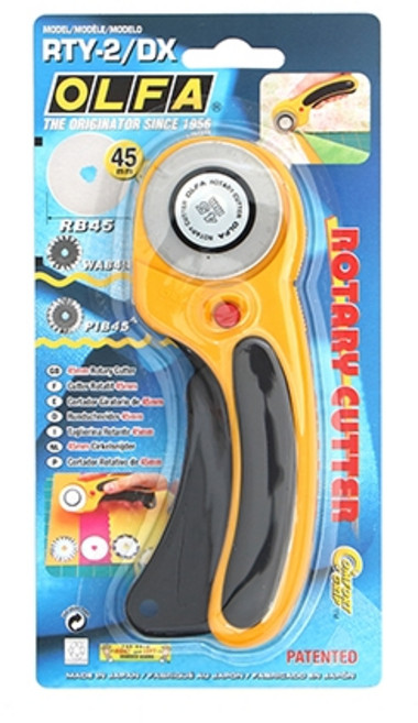 퀼트스타 올파 원형재단칼_고급손잡이형 45mm, 옐로우, 1개