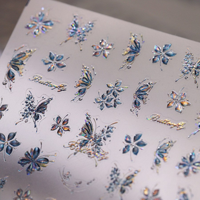 캔디스토어 오로라 자개 네일스티커 고급스러운 골드 포인트, 1개, O