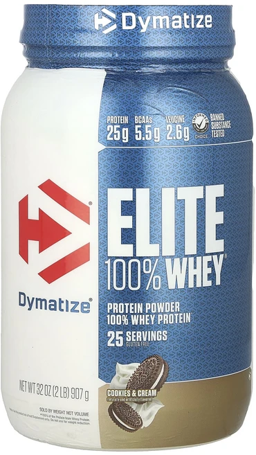Dymatize 엘리트 100% 유청 단백질 분말 쿠키 앤 크림 907g(2lbs), Dymatize엘리트100유청단백질분말쿠키앤크림907g, 907g, 1개 - 쿠팡
