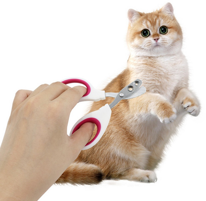 미즈코스 안전한 고양이 발톱 깎이 반려동물 미용 위생 네일 관리, 핑크, 1개