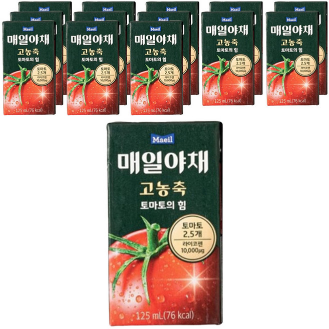 매일유업 매일야채 고농축 토마토의 힘, 125ml, 14개