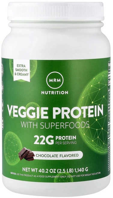 MRM Nutrition 슈퍼 푸드 함유 식물성 단백질 초콜릿 1 140g(2.5lb) Nutrition (MRM 뉴트리션), 1133 g, 1개 - 쿠팡