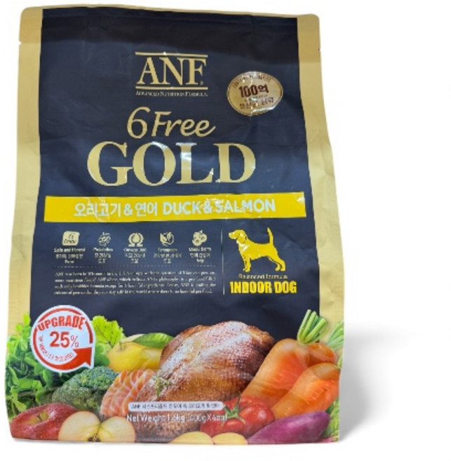ANF 6프리 GOLD 유기농사료 1.6kg 4종 (소고기/연어/오리/양고기), 오리와연어