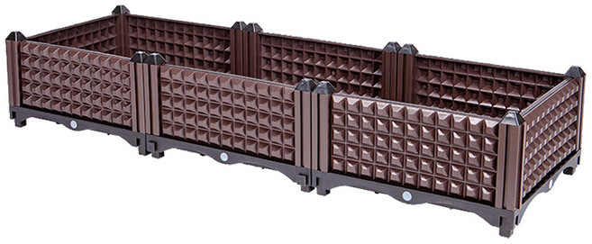 마드레하우스 플랜트박스 상추키우기 대형화분 텃밭상자 저면관수, 브라운, 옵션3(기본 3칸)