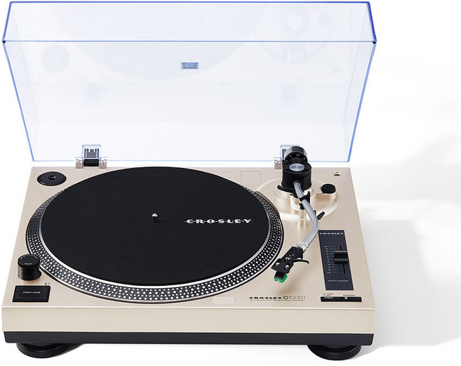 크로슬리 C100BT 블루투스 턴테이블 AT95E 카트리지 사용, 샴페인