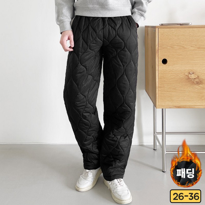 여리진 남성용 겨울 완전 무장! 따뜻 방한 누빔 패딩 밴드 팬츠 보온 바지 빅사이즈까지