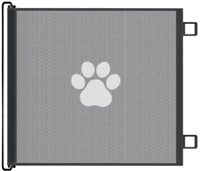 모가펫 슬라이딩 안전문 강아지 반려동물 매쉬 펜스 가림막, 1개, 화이트 무늬 + 블랙