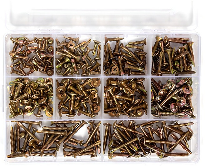 지오비즈 황색 직결피스 와셔머리 5종 x 30p + 접시머리 5종 x 30p 세트, 1세트