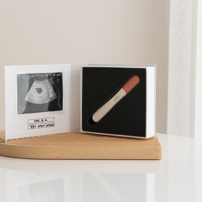 임테기보관함 임신테스트기보관함 꾸미기 서프라이즈 임밍아웃 이벤트 말띠 뱀띠, 화이트) 임테기보관함 + 임밍아웃카드(아기버전)