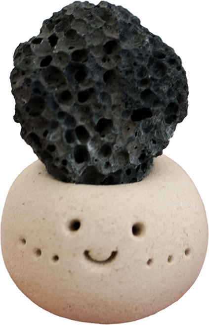 반려 돌 키우기 애완돌 파워스톤 원석 로즈쿼츠 자수정 수정 돌멩이, 검정 - 화산석