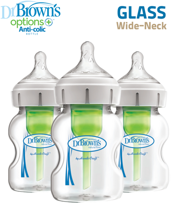 닥터브라운젖병 와이드 옵션스플러스 유리젖병 150ml(2P)+150ml(1p), 150ml, 3개