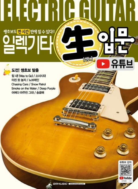 일렉기타 쌩입문(유튜브):생초보도 한 시간만에 칠 수 있다!!, 서울음악출판사, SRMUSIC 편집부