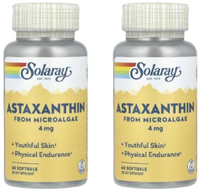 Solaray 아스타잔틴 4mg Astaxanthin, 2개, 60정 - 쿠팡