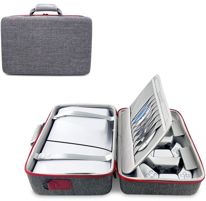 PS5 슬림 가방 케이스 올인원 수납 파우치, L(라지)-그레이, 1개