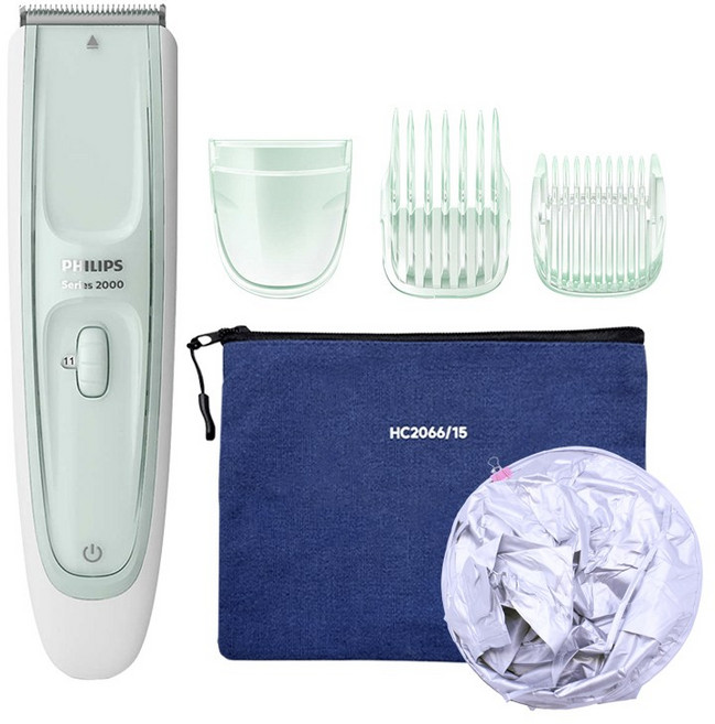[필립스] 저소음 완전방수 HC2066/15 바리깡 안전한 유아이발기 (+파우치 실버 커트보 증정)