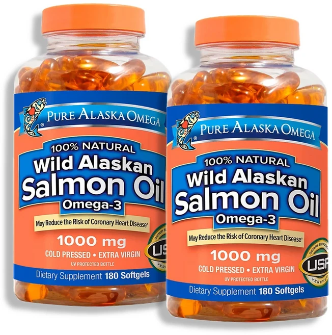 Pure Alaska Omega [3개 SET] 와일드 알라스칸 연어유 1000mg 210정 (소프트젤) Wild Alaskan Salmon Oil 210 Softgels, 2개 - 쿠팡
