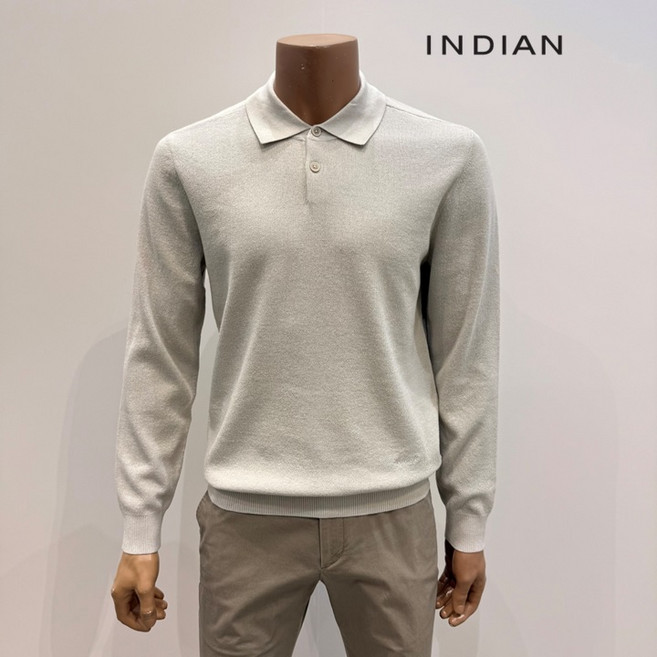 인디안 면혼방 솔리드 폴로 니트 MIEBL5S1101 34