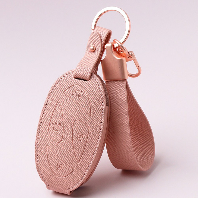 (무료각인+스트랩)디아나마스 키케이스 코나 투싼 아반떼 싼타페 그랜저GN7 아이오닉 가죽 키홀더 키링, 현대G(5버튼/금속컬러 실버), 피치블라썸