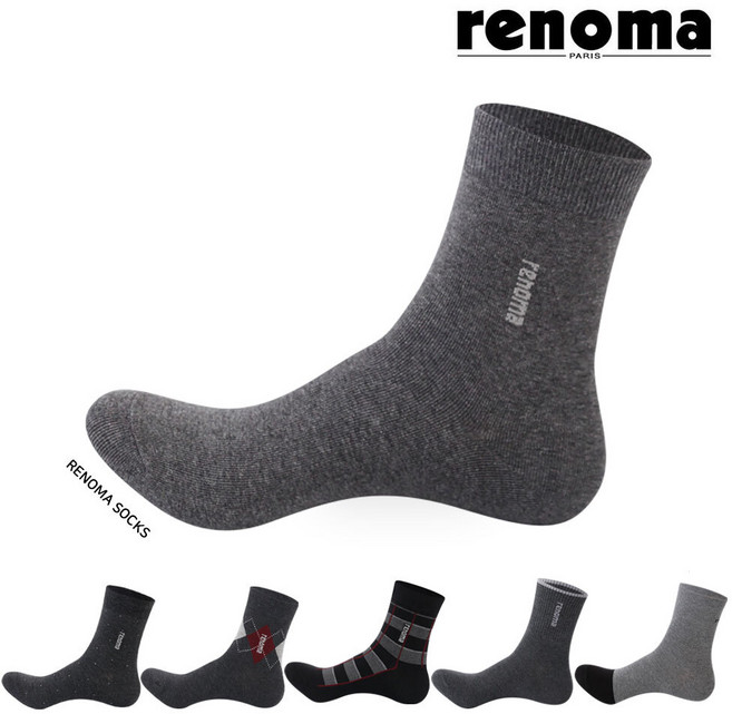 [레노마] 남여 정장 캐주얼 중목 양말 모음 5족