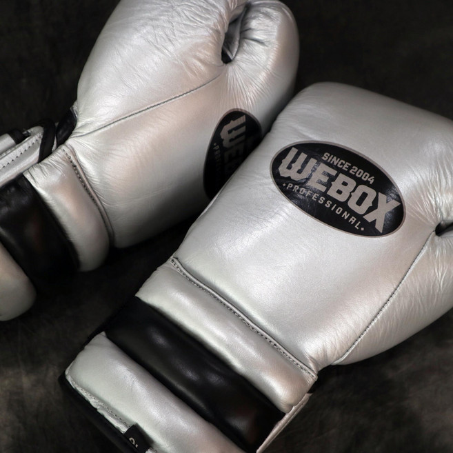 NOVABOXING 노바복싱 783 WEBOX 복싱글러브 천연소가죽, 1세트, 실버