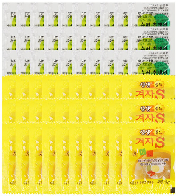 벅스웨이 일회용 초데리소스 30개+일회용 겨자소스 30개, 1세트, 270g