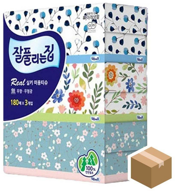 잘풀리는집 3겹두꺼운 3겹두꺼운티슈 면티슈 각티슈세트