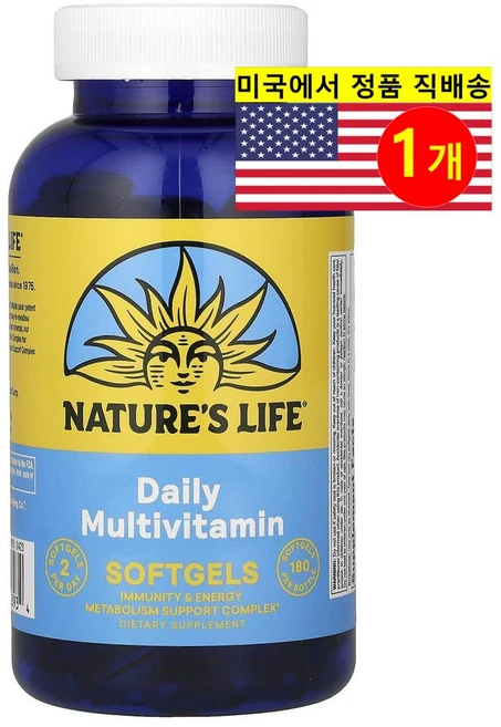 Nature's Life 데일리 멀티비타민 Daily Multivitamin, 180정, 1개 - 쿠팡